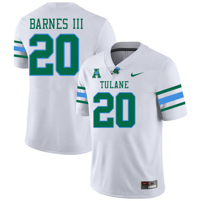 #20 Arnold Barnes III Tulane Green Wave Jersey College Football Uniforms,Apparels Stitched-White